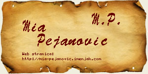 Mia Pejanović vizit kartica